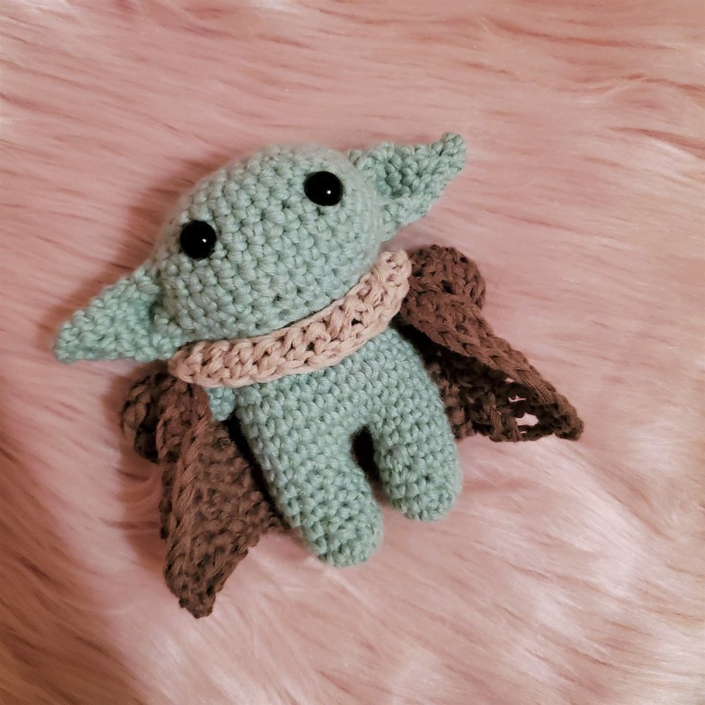 Hand Crocheted Baby Yoda Plush Amigurumi - Picture 8 of 9